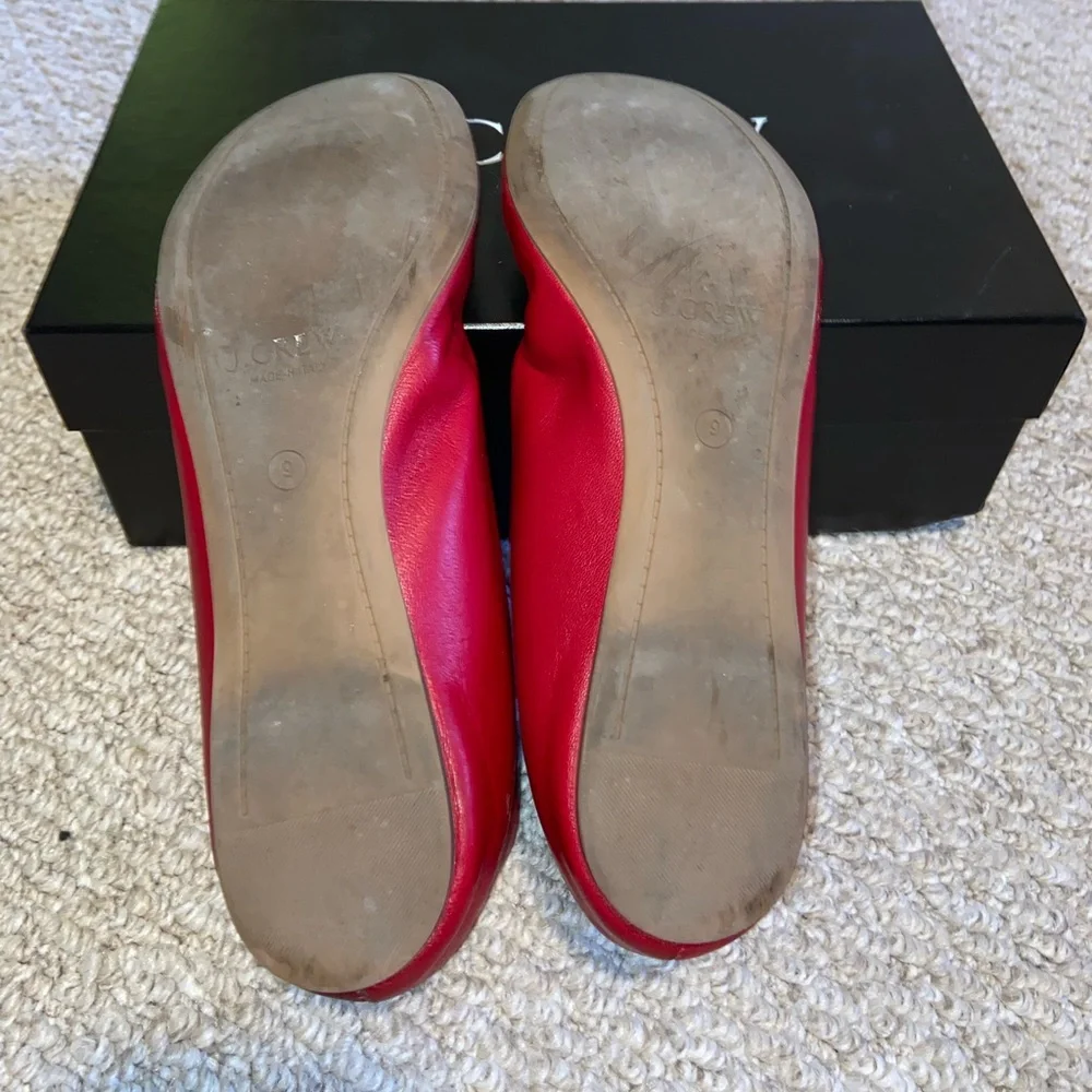 J. Crew Cece Ballet Flats, Made In Italy, Moroccan Red, Size 9 - Picture 6 of 8